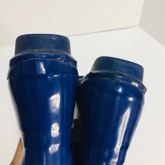 HUNTER Talk Pull On Blue Boots Size 8M - Picture 7 of 13